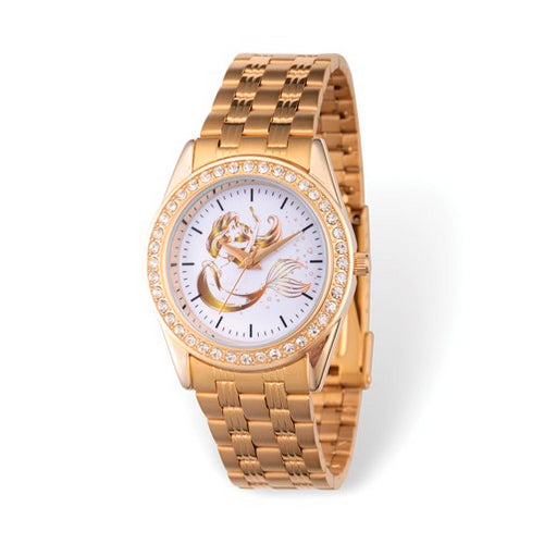 Disney Adult The Little Mermaid Crystal Bezel2Gold-tone Watch