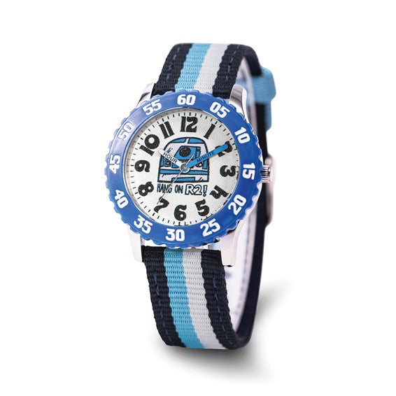 Star Wars R2-D2 Kids Black Nylon Time Teacher Watch