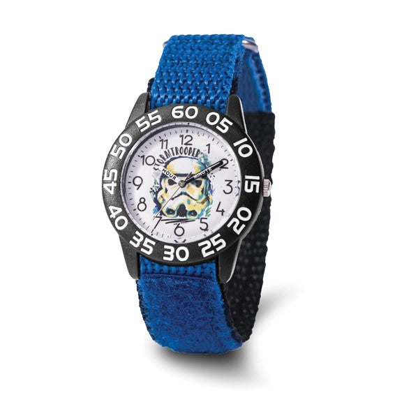 Star Wars Stormtrooper Kids Black/Blue Nylon Time Teacher Watch