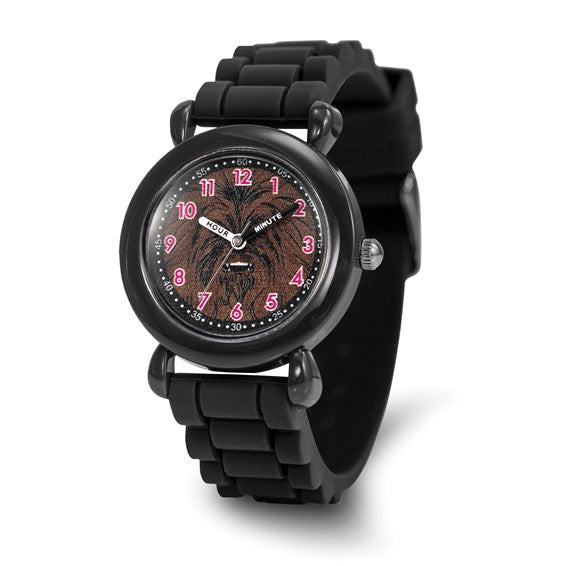 Star Wars Chewbacca Kids Black Silicone Time Teacher Watch