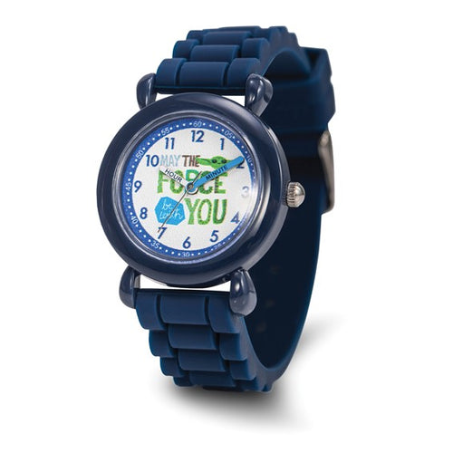 Star Wars The Child, Boys' Blue Silicone Time Teacher Watch