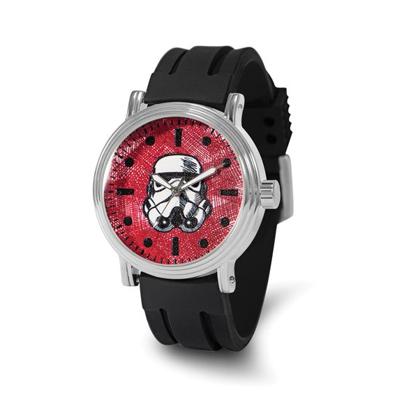 Star Wars Stormtrooper Men's Silver Vintage Alloy Black Rubber Watch