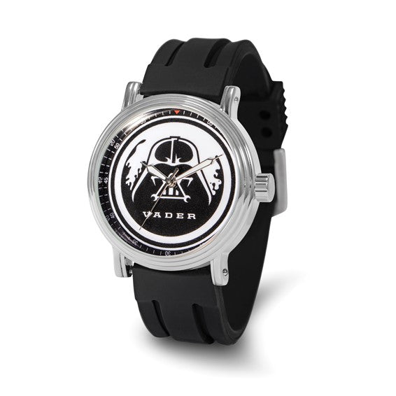 Star Wars Darth Vader Men's Sliver Vintage Alloy Black Rubber Watch