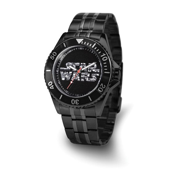 Star Wars Logo Pattern Men's Honor Black Stainless Steel Watch