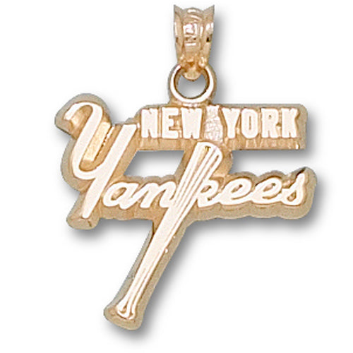New York Yankees w/Bat 10 kt Gold Pendant