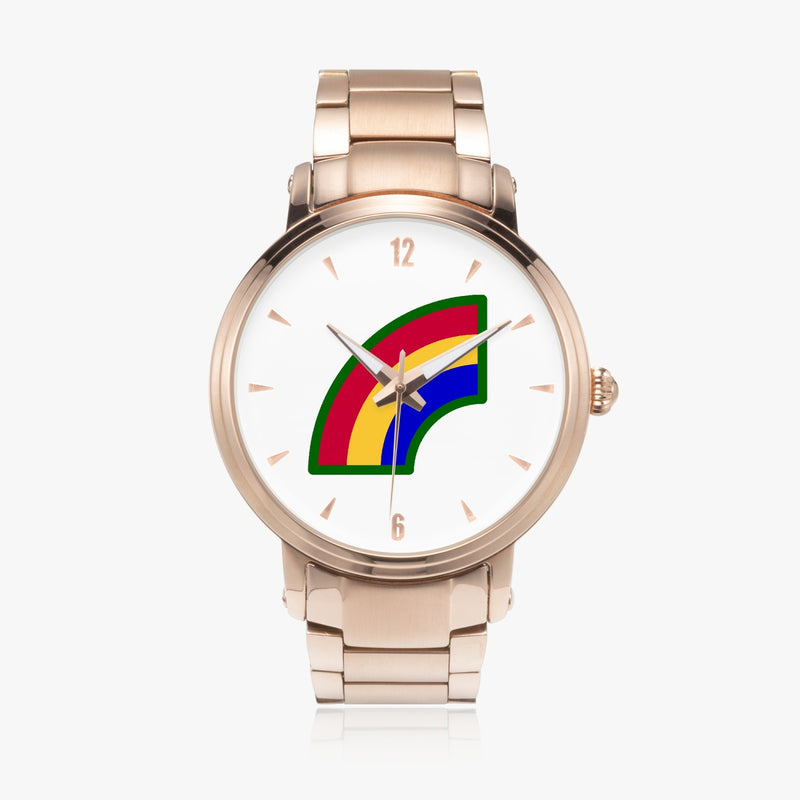 42nd Infantry Division-46mm Automatic Steel Strap Gold Watch