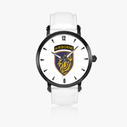 13th Airborne Division-46mm Automatic Watch with a White Leather Band