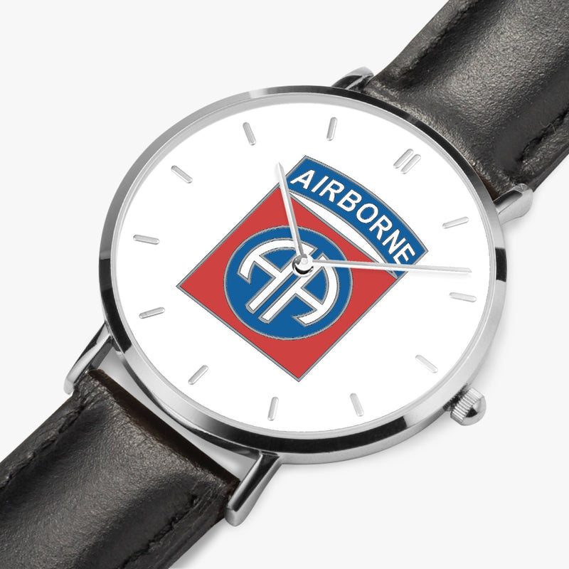 Perspective View - 82nd Airborne Division Ultra Thin Watch (Black Strap)