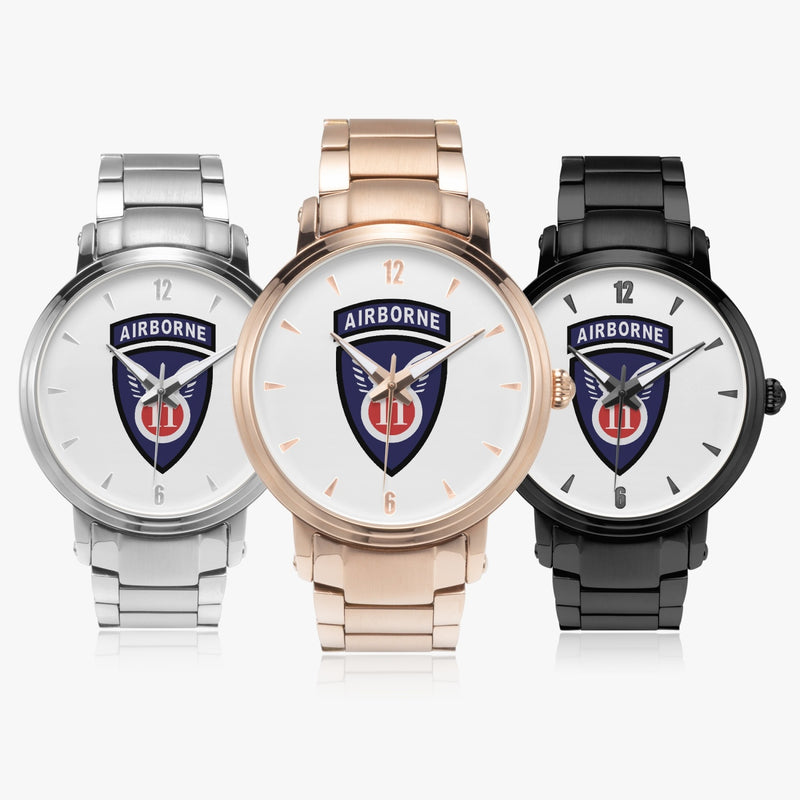 Family of 11th Airborne Division 46mm Automatic Steel Strap Watches
