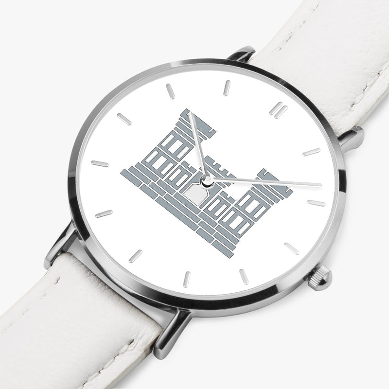 Perspective View - Combat Engineer Ultra Thin Watch (White Strap)