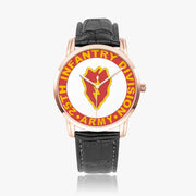 25th Infantry Division-Wide Type Golden Watch with a Black Leather Band