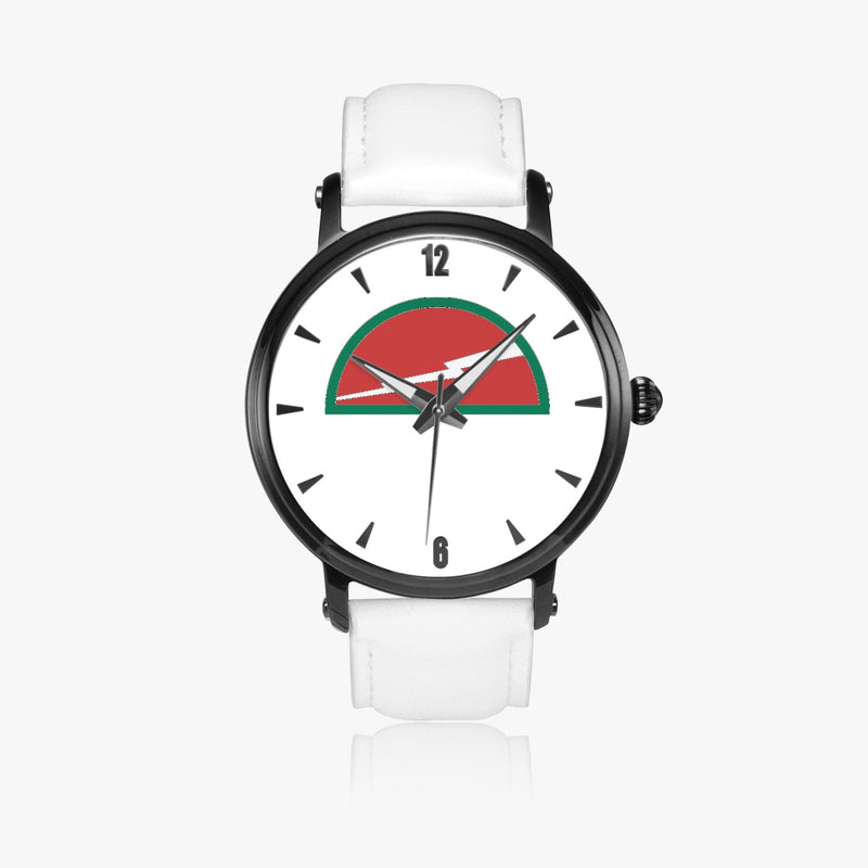 78th Infantry Division-46mm Automatic Watch with a White Leather Band