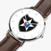 Perspective View - 2nd Infantry Division Ultra Thin Watch (Brown Strap)