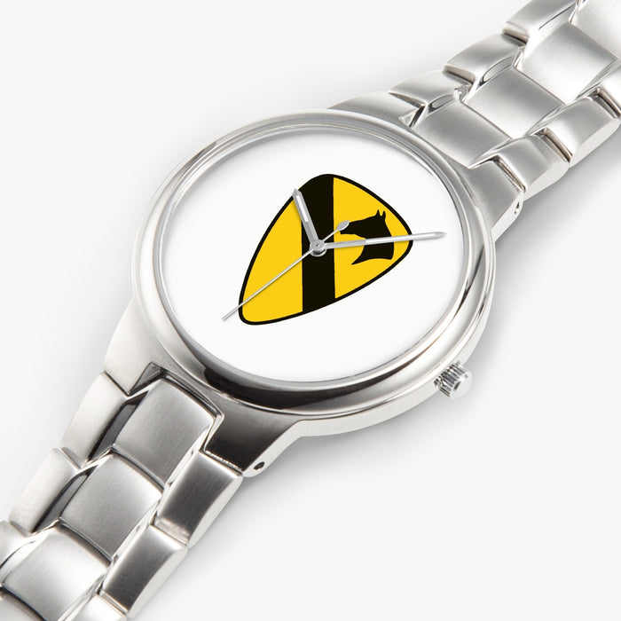 1st Cavalry Division-Silver Stainless Steel Silver Quartz Watch