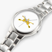 Top View - Army Armor-Silver Stainless Steel Silver Quartz Watch