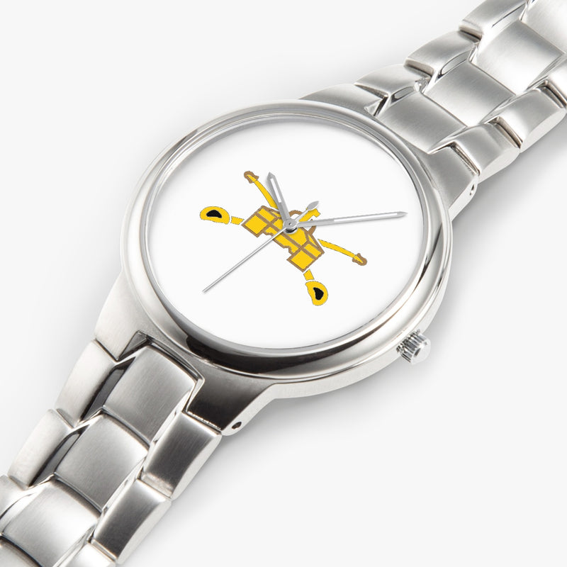 Top View - Army Armor-Silver Stainless Steel Silver Quartz Watch