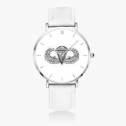 Top View - Basic Parachutist Ultra Thin Watch (White Strap)