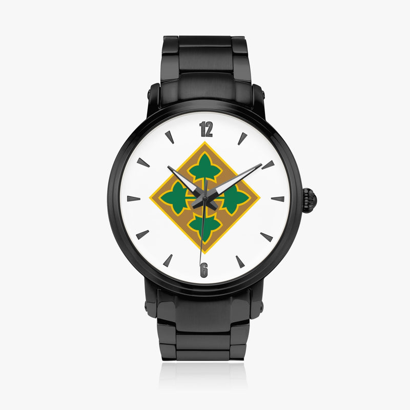 4th Infantry Division-46mm Automatic Steel Strap Black Watch