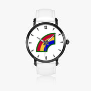 42nd Infantry Division-46mm Automatic Watch with a White Leather Band