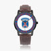 10th Mountain Division-Wide Type Black Watch with a Brown Leather Band