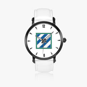 3rd Infantry Division-46mm Automatic Watch with a White Leather Band
