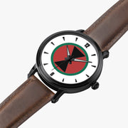7th Infantry Division-46mm Automatic Watch is displayed in a perspective view on a white background with a brown leather band
