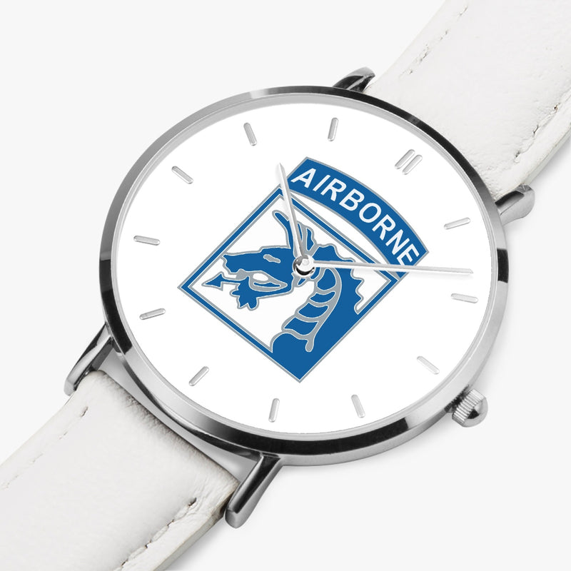 Perspective View - XVIII Airborne Corps Ultra Thin Watch (White Strap)