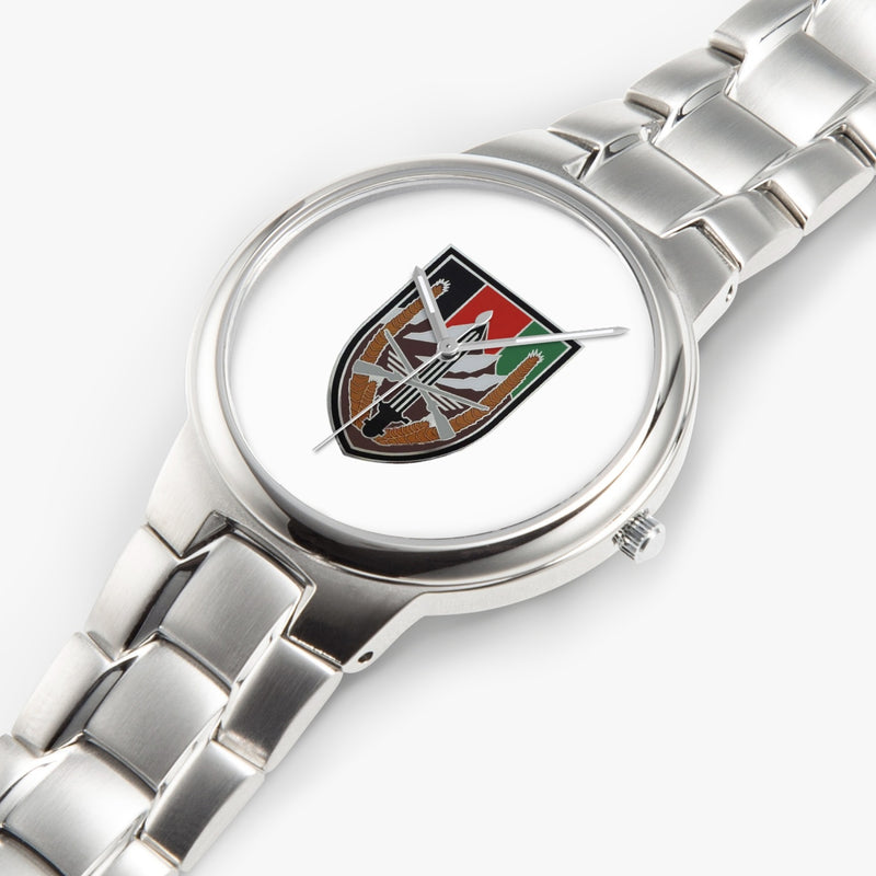 Top View - US Forces Afghanistan-Silver Stainless Steel Silver Quartz Watch