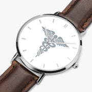 Perspective View - Hospital Corpsman Ultra Thin Watch (Brown Strap)