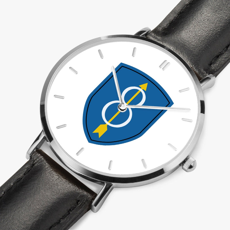 Perspective View - 8th Infantry Division Ultra Thin Watch (Black Strap)