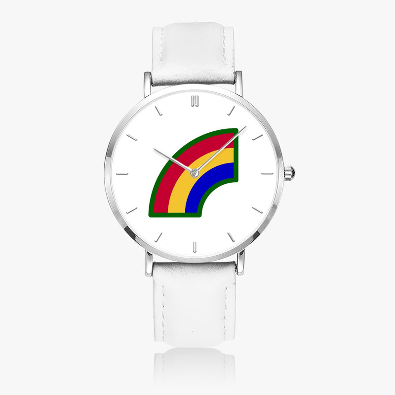 Top View - 42nd Infantry Division Ultra Thin Watch (White Strap)