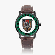 US Forces Afghanistan-Wide Type Black Watch with a Brown Leather Band