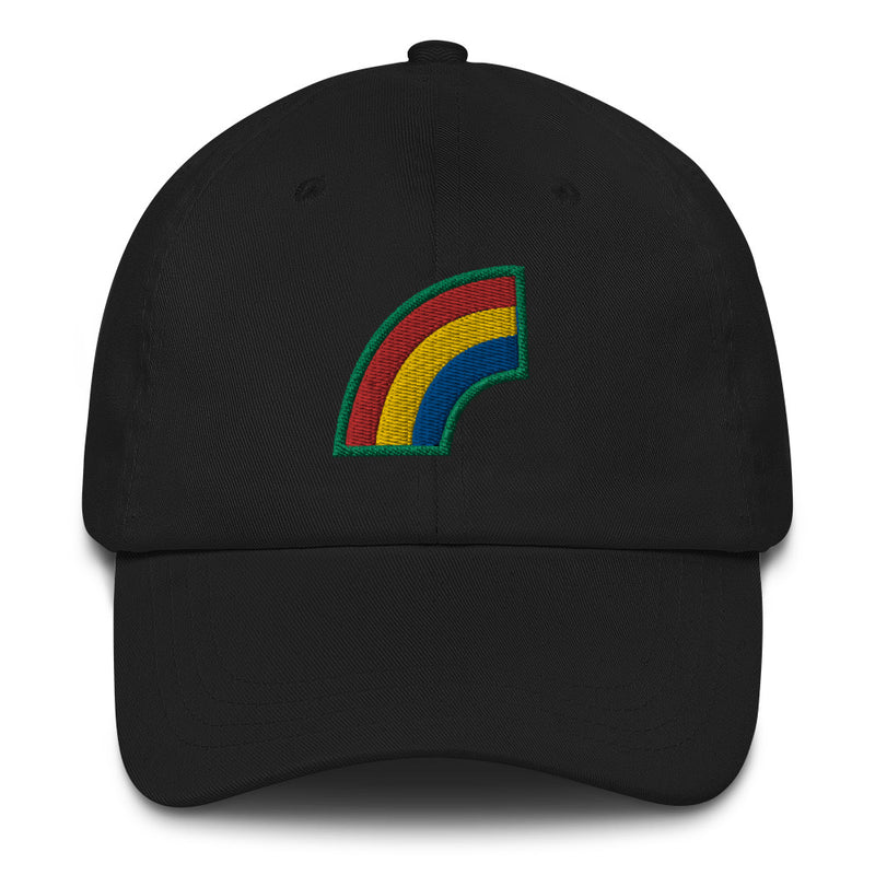 A black 42nd Infantry Division Hat with the logo on the front.  The hat has a curved visor and an adjustable strap at the back.