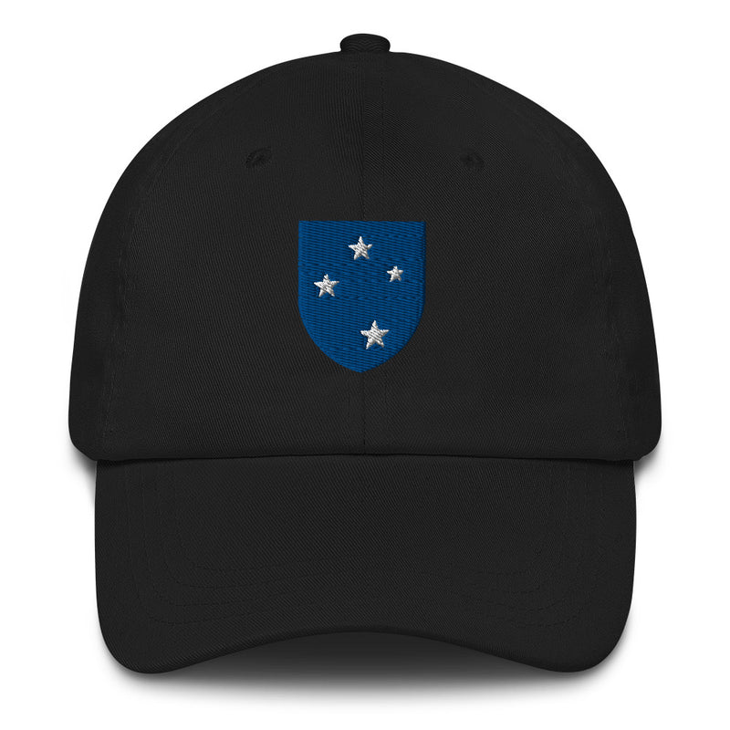 A black 23rd Infantry Division Hat with the logo on the front.  The hat has a curved visor and an adjustable strap at the back.