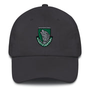 A dark grey 104th Infantry Division Hat with the logo on the front.  The hat has a curved visor and an adjustable strap at the back.