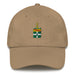 A khaki colored 3rd Cavalry Regiment Hat with the logo on the front.  The hat has a curved visor and an adjustable strap at the back.