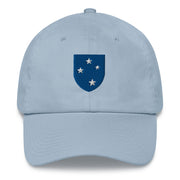 A light blue 23rd Infantry Division Hat with the logo on the front.  The hat has a curved visor and an adjustable strap at the back.