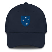 A dark grey 23rd Infantry Division Hat with the logo on the front.  The hat has a curved visor and an adjustable strap at the back.