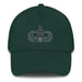 A spruce colored Senior Parachutist Division Hat with the logo on the front.  The hat has a curved visor and an adjustable strap at the back.