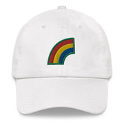 A white 42nd Infantry Division Hat with the logo on the front.  The hat has a curved visor and an adjustable strap at the back.