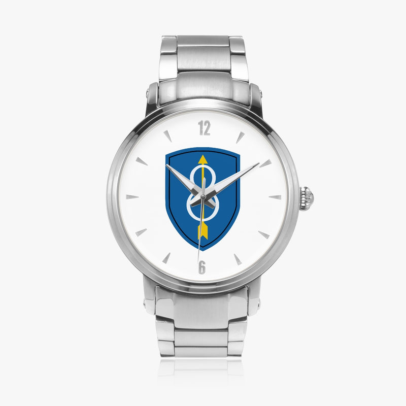 8th Infantry Division-46mm Automatic Steel Strap Silver Watch