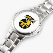 Top View - 17th Airborne Division-Silver Stainless Steel Silver Quartz Watch