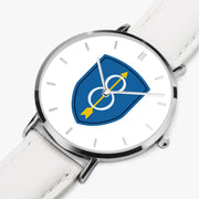 Perspective View - 8th Infantry Division Ultra Thin Watch (White Strap)