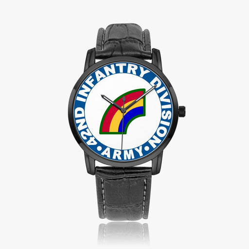 42nd Infantry Division-Wide Type Black Watch with a Black Leather Band