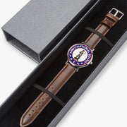 Watch Case with US Army National Guard Ultra Thin Watch (Brown Strap)