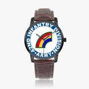 42nd Infantry Division-Wide Type Black Watch with a Brown Leather Band