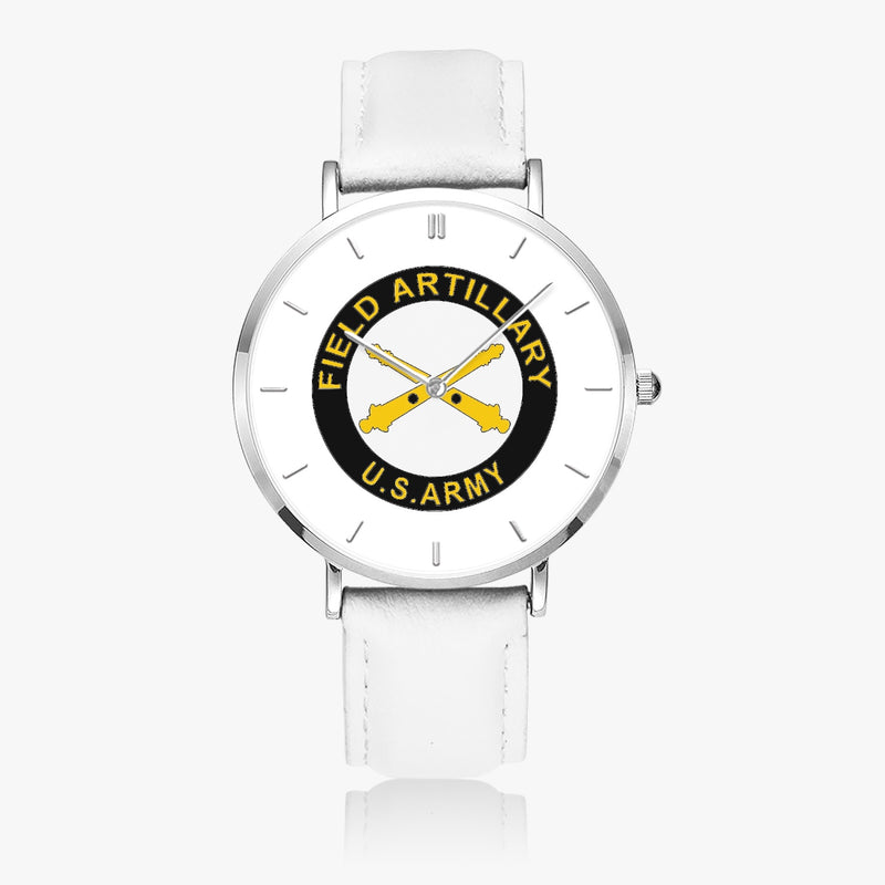 Top View - Field Artillery Ultra Thin Watch (White Strap)