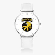 Top View - 17th Airborne Division Ultra Thin Watch (White Strap)