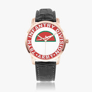 78th Infantry Division-Wide Type Golden Watch with a Black Leather Band