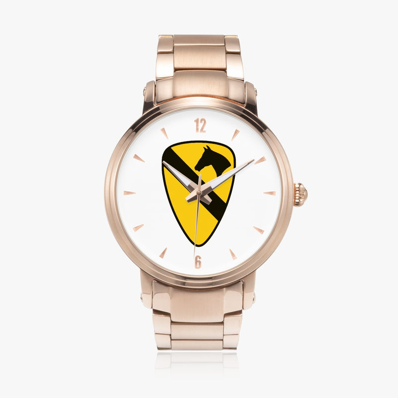 1st Cavalry Division-46mm Automatic Steel Strap Gold Watch